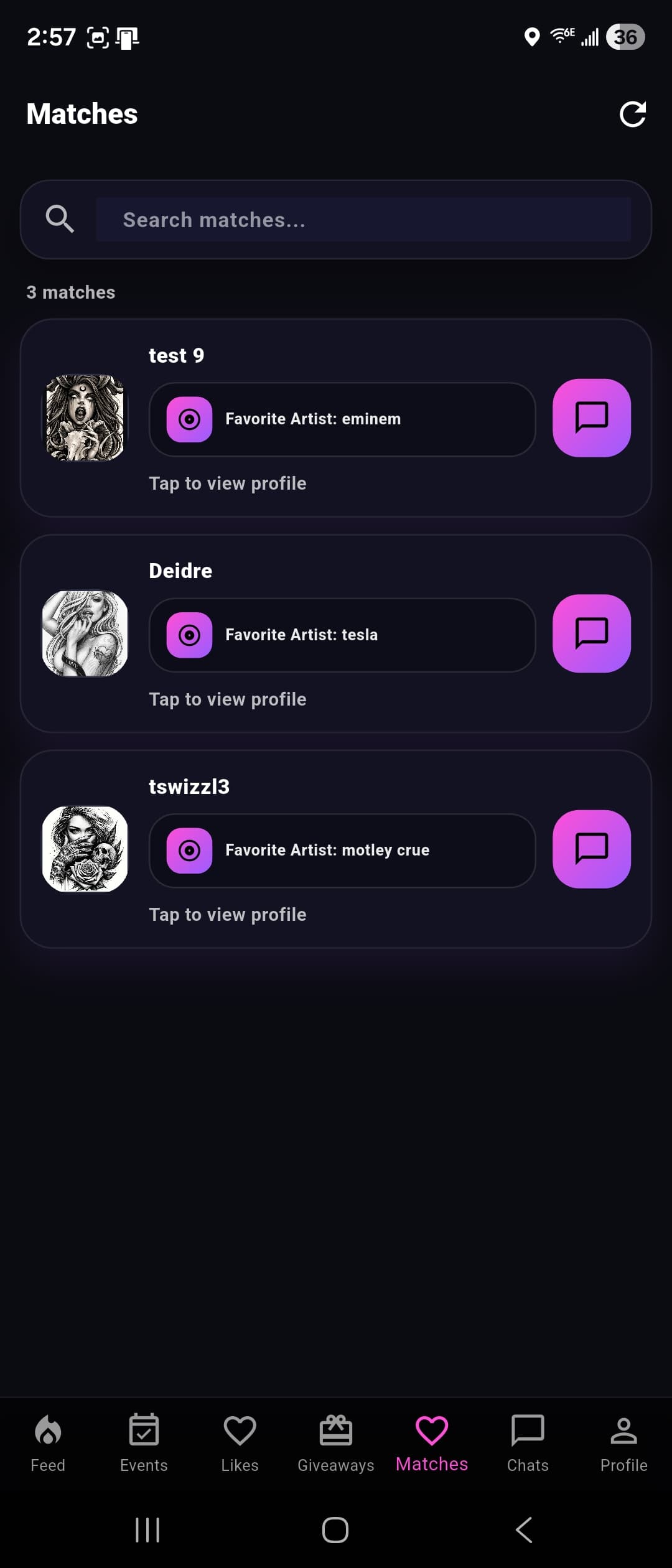 Rebound — Events & chatrooms